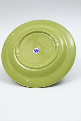 Vintage Harlequin Pottery 50s Chartreuse Salad Plate For Sale