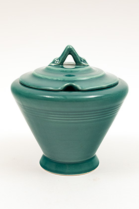 Rare Harlequin Pottery Marmalade in Original Spruce Glaze Rare Harlequin Pottery Marmalade in Original Spruce Glaze