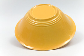 Vintage Harlequin Pottery 9 Inch Nappy Bowl in Original Yellow Glaze