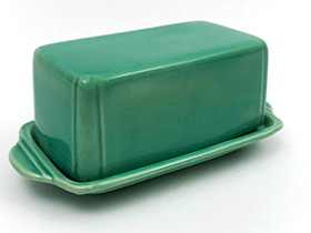 Riviera Homer Laughlin Fiestaware Butter Fiesta Green 1930s 1940s solid color tableware