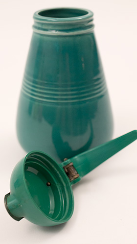 Vintage Harlequin Pottery Syrup Pitcher in Spruce Green