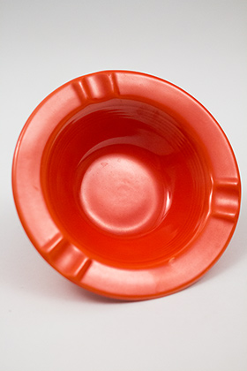 Harlequin Pottery Regular Ashtray in Radioactive Red: Hard to Find Go-Along Fiestaware Pottery For Sale Harlequin Pottery Regular Ashtray in Radioactive Red