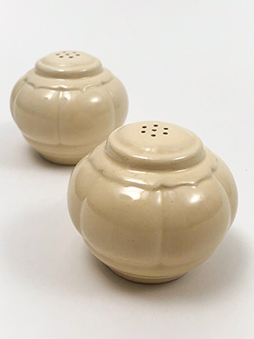 Vintage Riviera Pottery Salt and Pepper Shakers in Original Ivory Glaze 