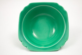 Vintage Riviera Pottery Harlequin Green Oatmeal Bowl