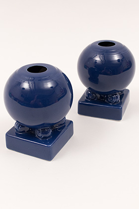 Vintage Fiesta Pottery Bulb Candle Holders in Original Blue Glaze for Sale Vintage Fiesta Pottery Bulb Candle Holders in Original Blue Glaze for Sale