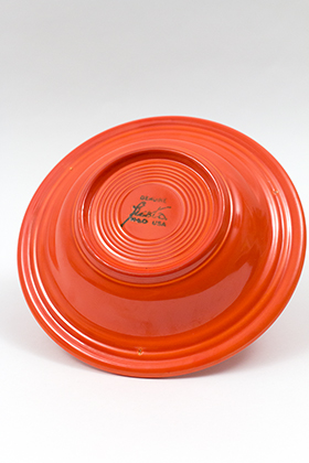 Vintage Fiesta Red Deep Plate Original Fiestaware Homer Laughlin Radioactive Red Pottery 30s 40s American Tableware