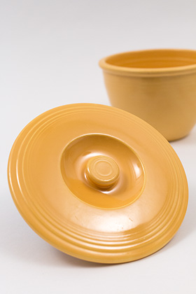Vintage Fiesta Nesting Bowl Lid in Original Yellow Glaze Rare 1930s Original Fiestaware Pottery