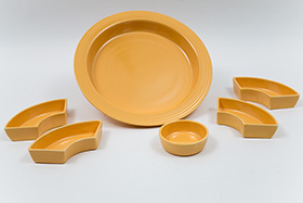 Fiesta Relish Tray: Complete, Original All Yellow Vintage Fiestaware For Sale