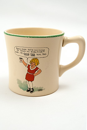 Vintage Homer Laughlin Childs Mug Orphan Annie Ovaltine Premium Harold Gray 1933 Radio Show Giveaway