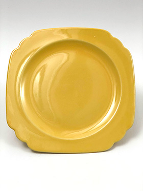 Vintage Riviera Pottery Ten Inch Dinner Plate in Original Yellow Glaze