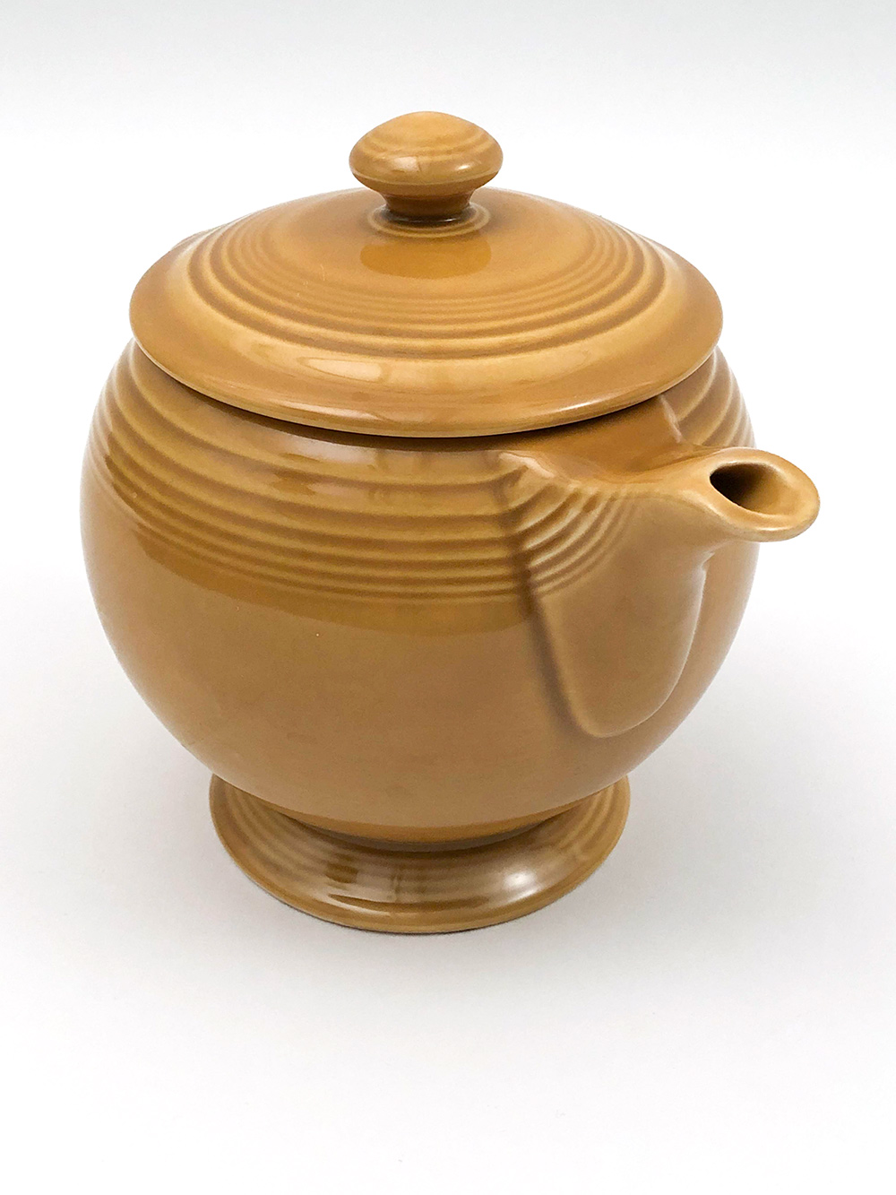 fiesta ironstone teapot in antique gold