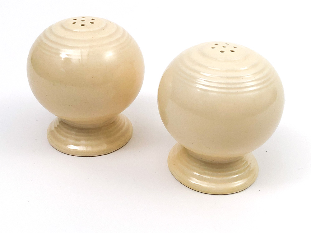 ivory vintage fiesta salt and pepper shakers