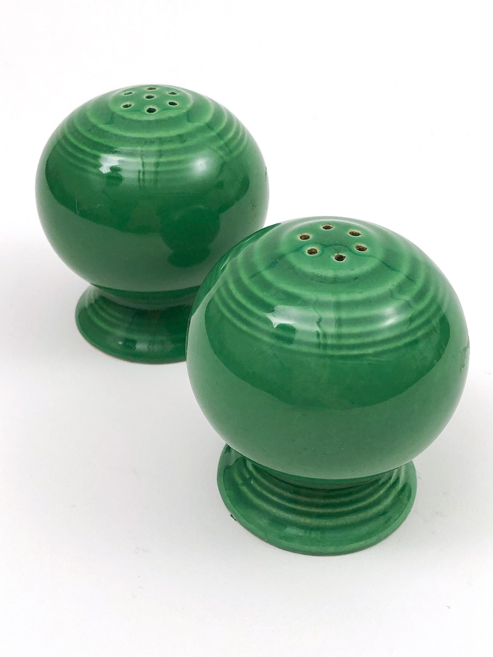 vintage fiesta medium green salt and pepper shakers