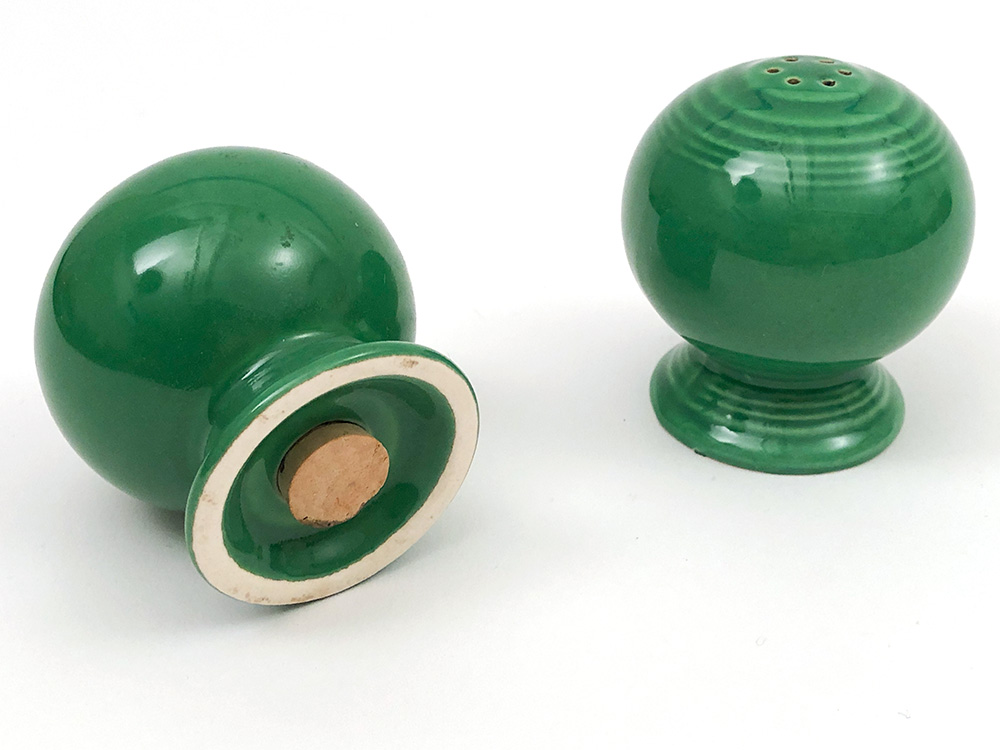 vintage fiesta medium green salt and pepper shakers