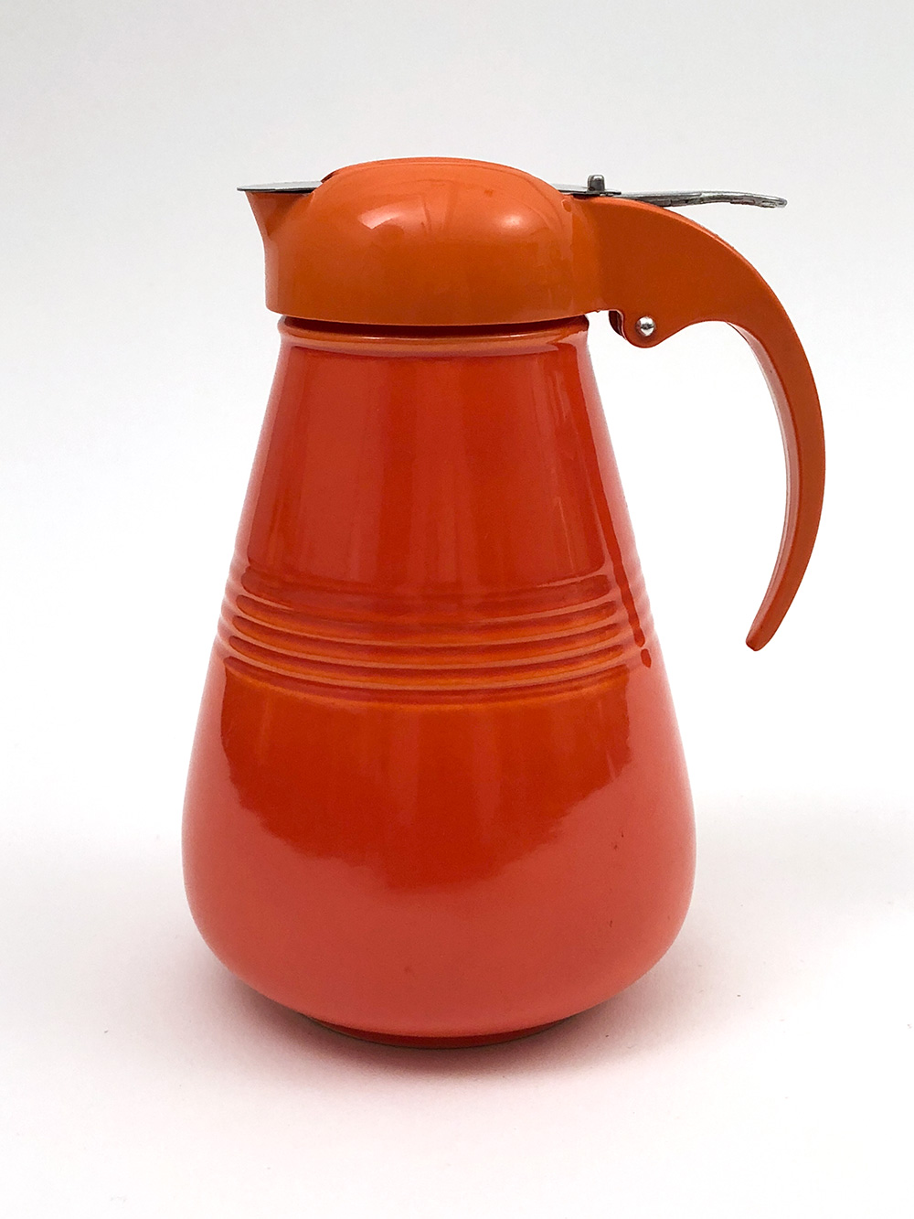 red harlequin syrup pitcher for sale vintage homer laughlin fiestaware