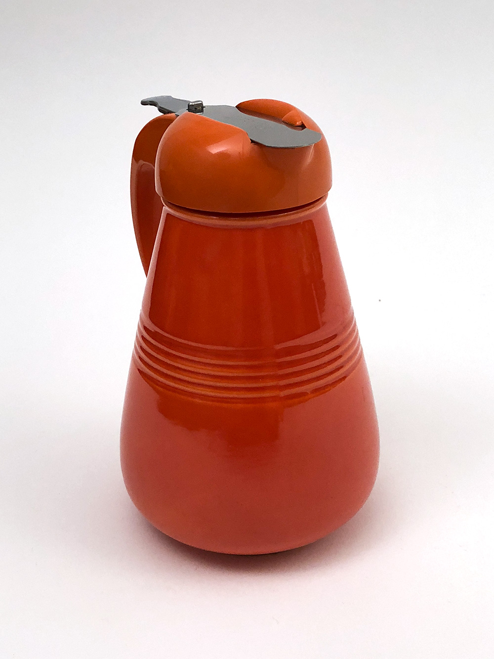red harlequin syrup pitcher for sale vintage homer laughlin fiestaware