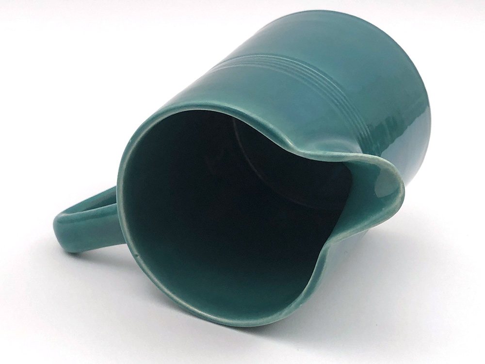 handles vintage fiesta pottery covered onion soup bowl in turquoise