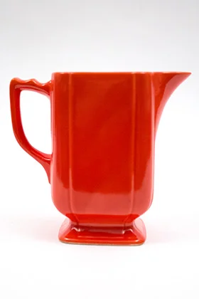 original fiestaware rare red riviera batter jug