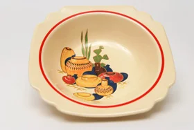 mexicana southwest decalware red stripe berry bowl