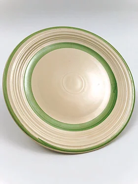 ivory vintage fiestaware 7 inch plate with green stripes for sale