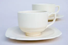 Vintage Homer Laughlin Riviera Pottery Demitasse Cup and Saucer Set