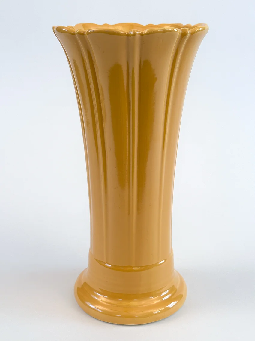 yellow vintage fiestaware 10 inch art pottery flower vase for sale rare antique fiesta tableware