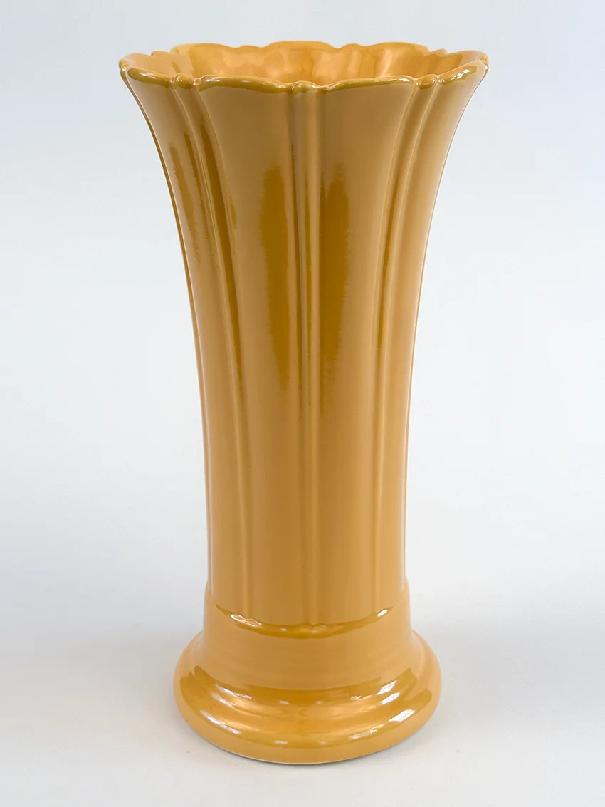 yellow vintage fiestaware 10 inch art pottery flower vase for sale rare antique fiesta tableware