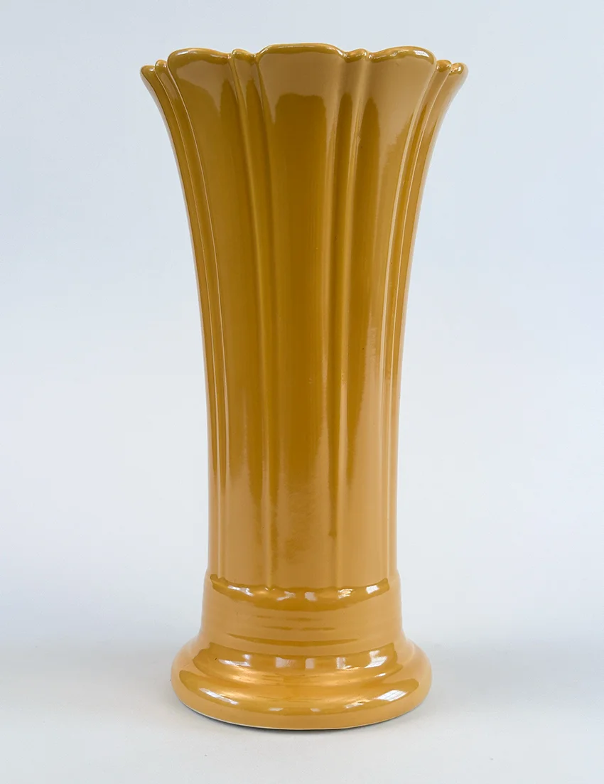 yellow vintage fiestaware 10 inch art pottery flower vase for sale rare antique fiesta tableware