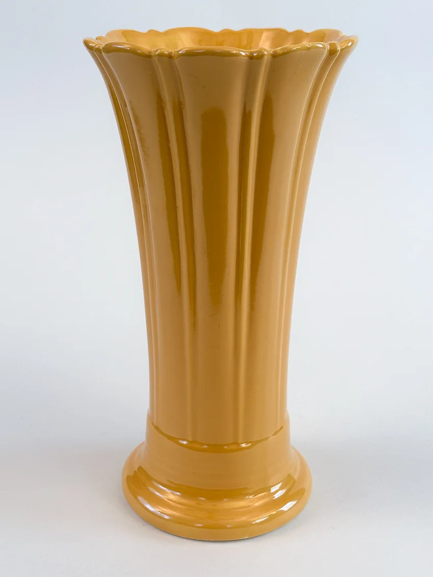 yellow vintage fiestaware 10 inch art pottery flower vase for sale rare antique fiesta tableware