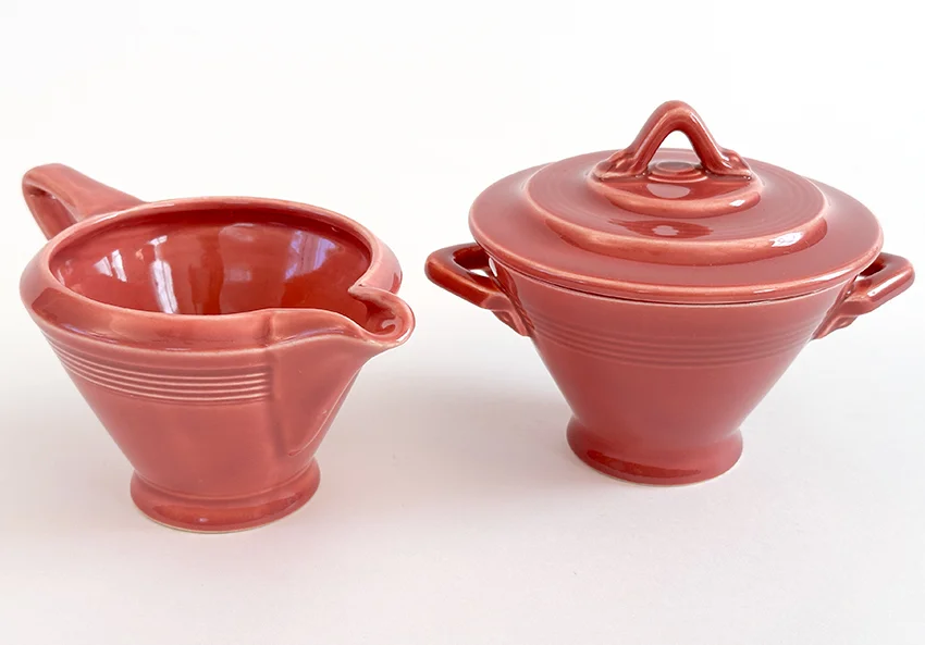 rose vintage harlequin sugar bowl and creamer set for sale