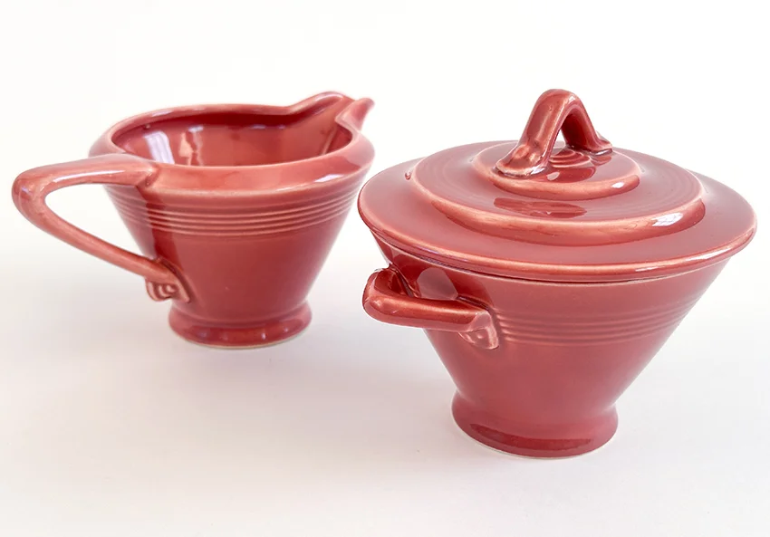 rose vintage harlequin sugar bowl and creamer set for sale