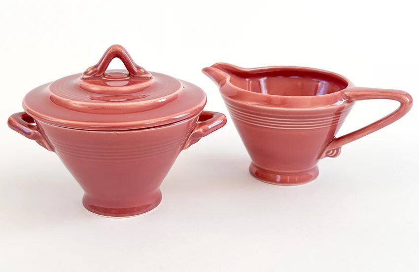 rose vintage harlequin sugar bowl and creamer set for sale