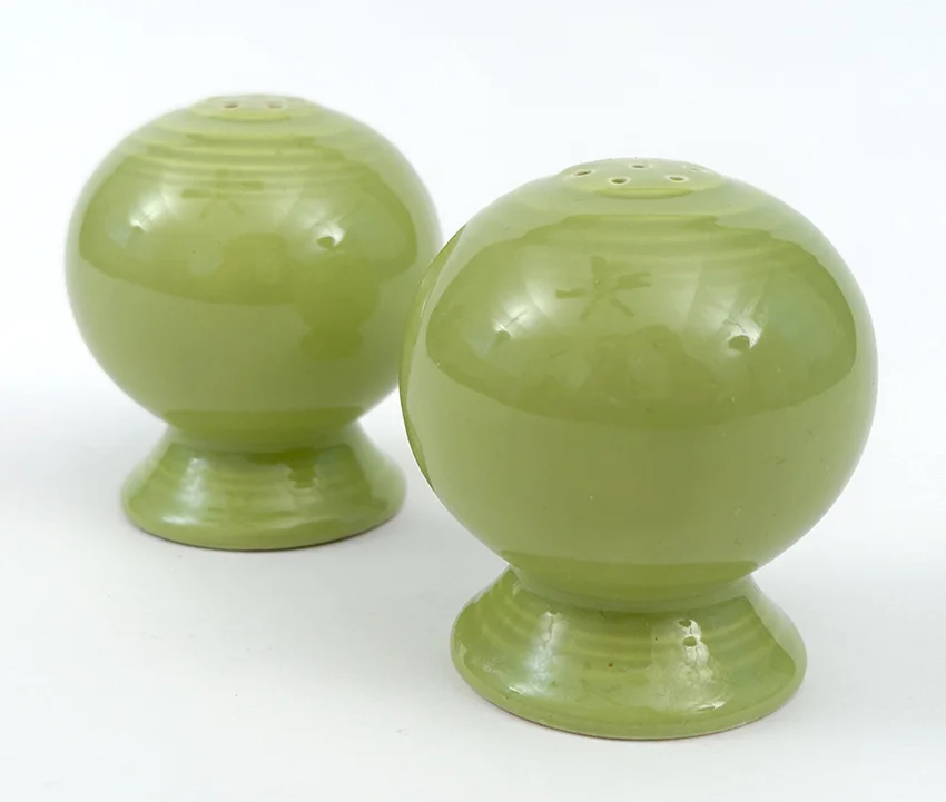 vintage fiesta 1950s Chartreuse salt and pepper shakers
