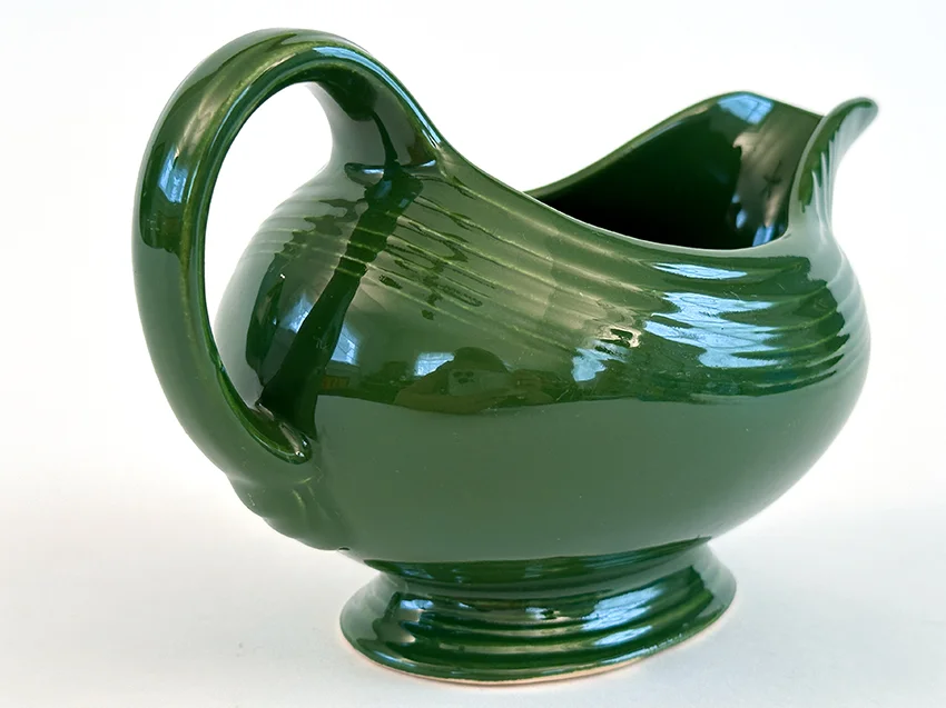 1950s dark forest green vintage fiestaware sauce boat for sale