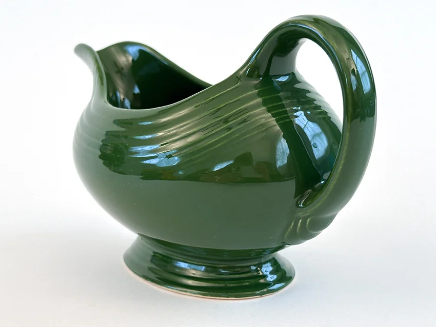 1950s dark forest green vintage fiestaware sauce boat for sale