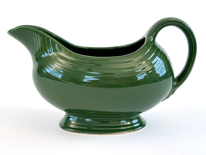 1950s dark forest green vintage fiestaware sauce boat for sale