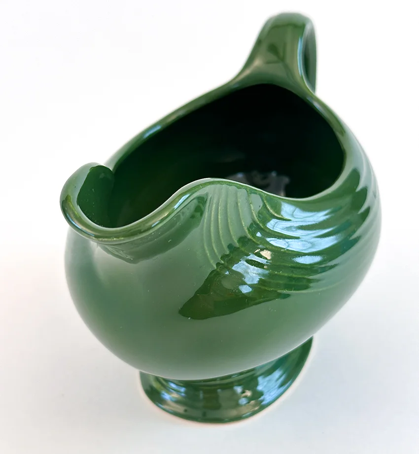 1950s dark forest green vintage fiestaware sauce boat for sale