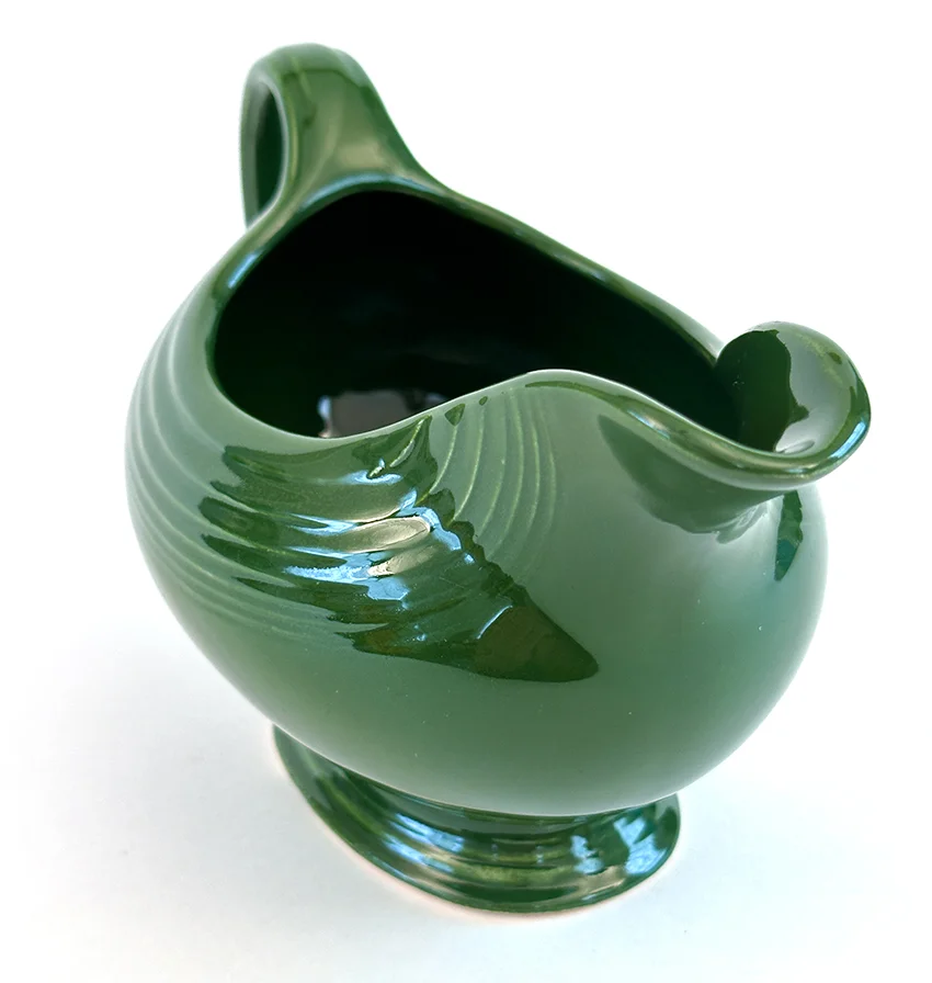 1950s dark forest green vintage fiestaware sauce boat for sale