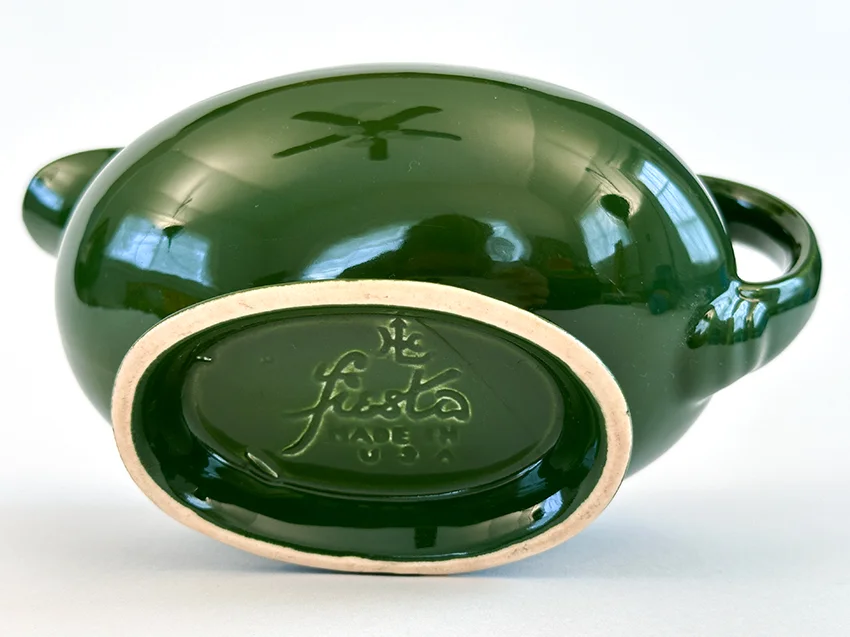 1950s dark forest green vintage fiestaware sauce boat for sale