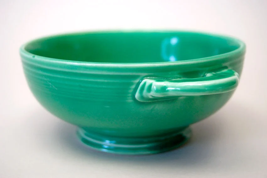 original green vintage fiestaware cream soup bowl