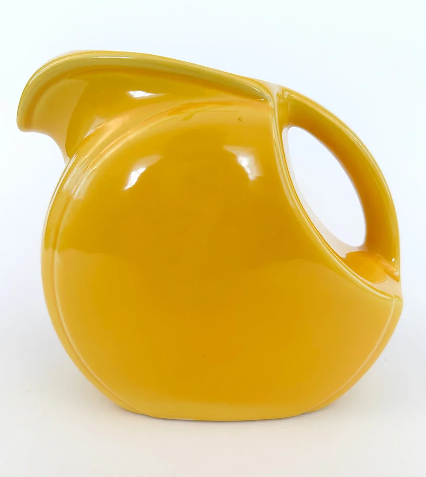 Yellow Riviera juice pitcher for sale vintage Homer Laughlin 1930s 1940s pottery