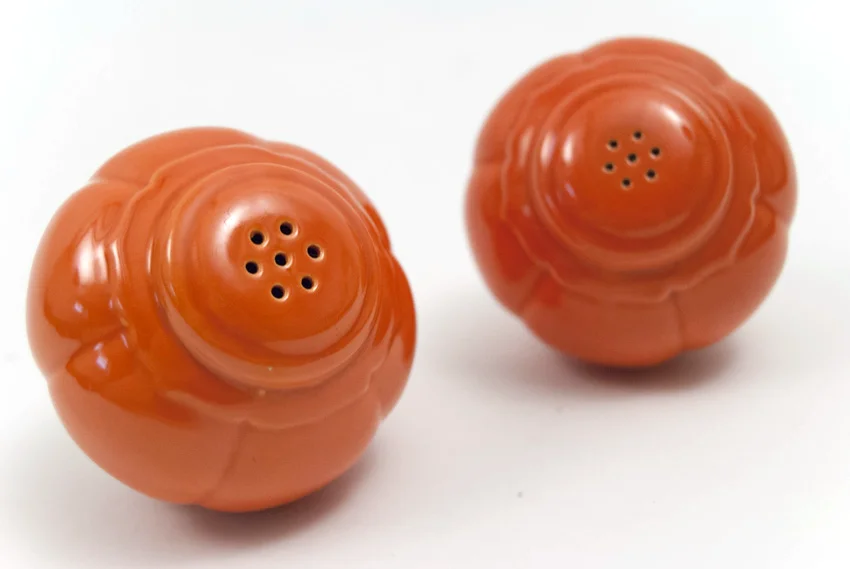 Vintage Riviera Pottery Salt and Pepper Shakers in Original Red Glaze