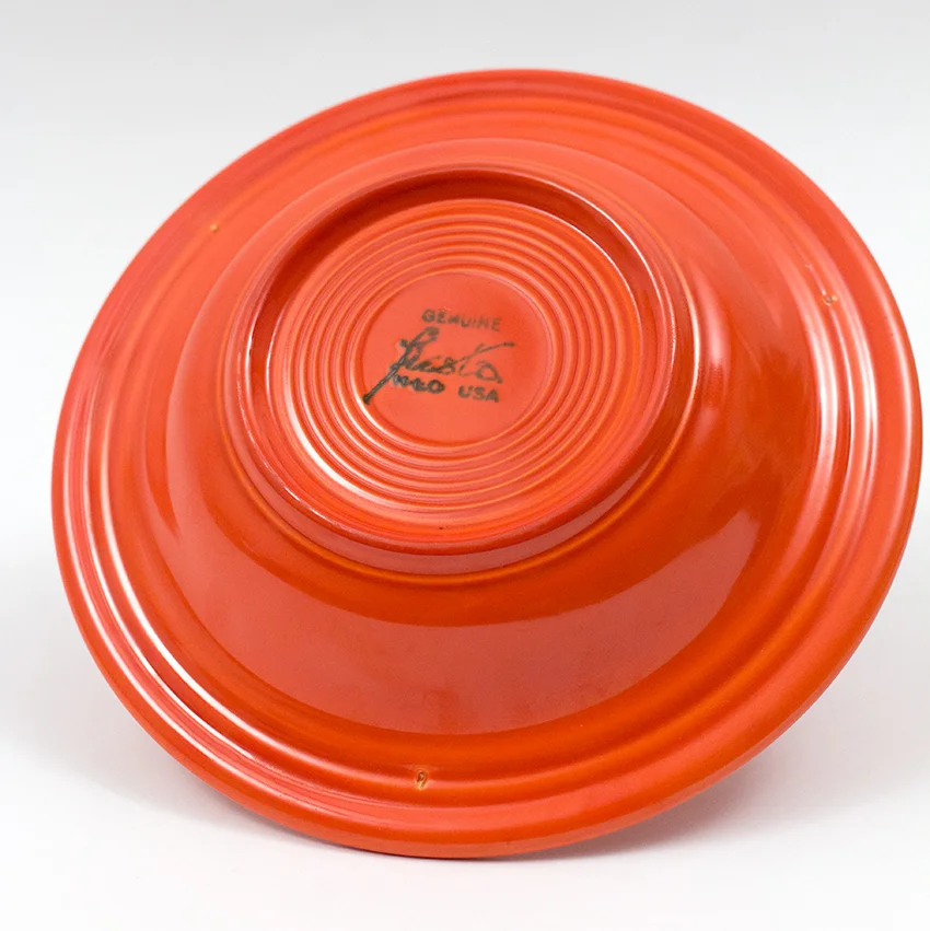 red vintage fiestaware deep plate for sale