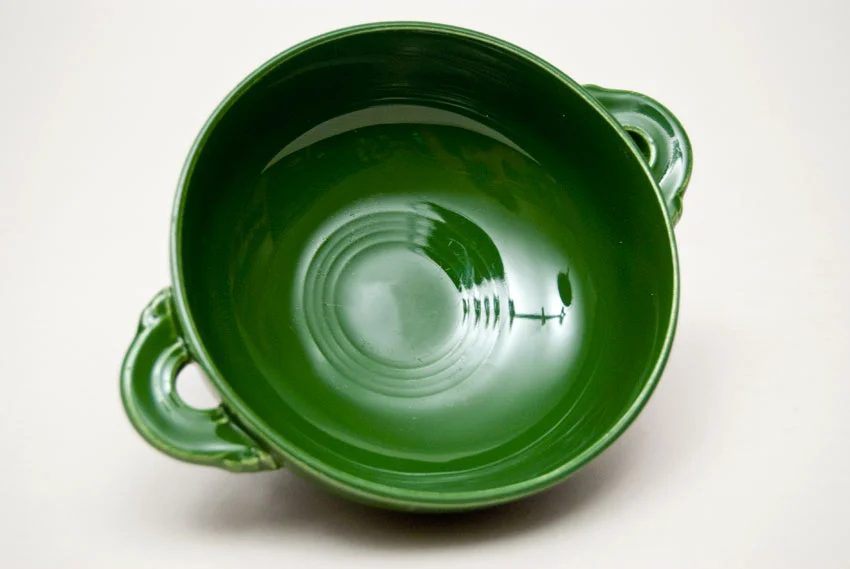 1950s dark forest green vintage fiestaware cream soup bowl