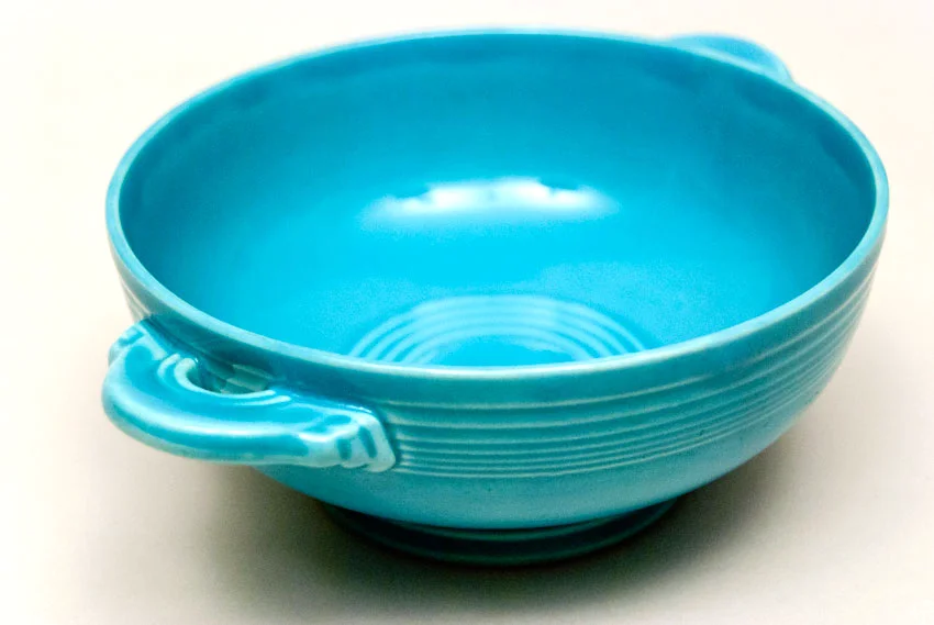turquoise vintage fiestaware cream soup bowl