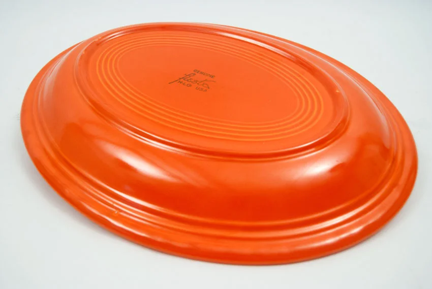red vintage fiestaware oval platter for sale