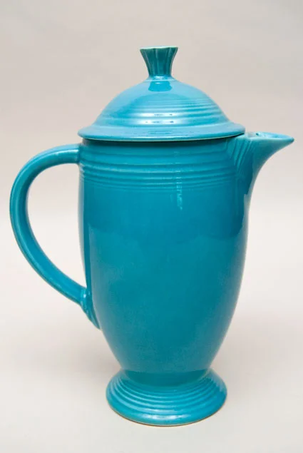 Turquoise vintage fiestaware coffeepot for sale original fiesta dinnerware from 1936-1959
