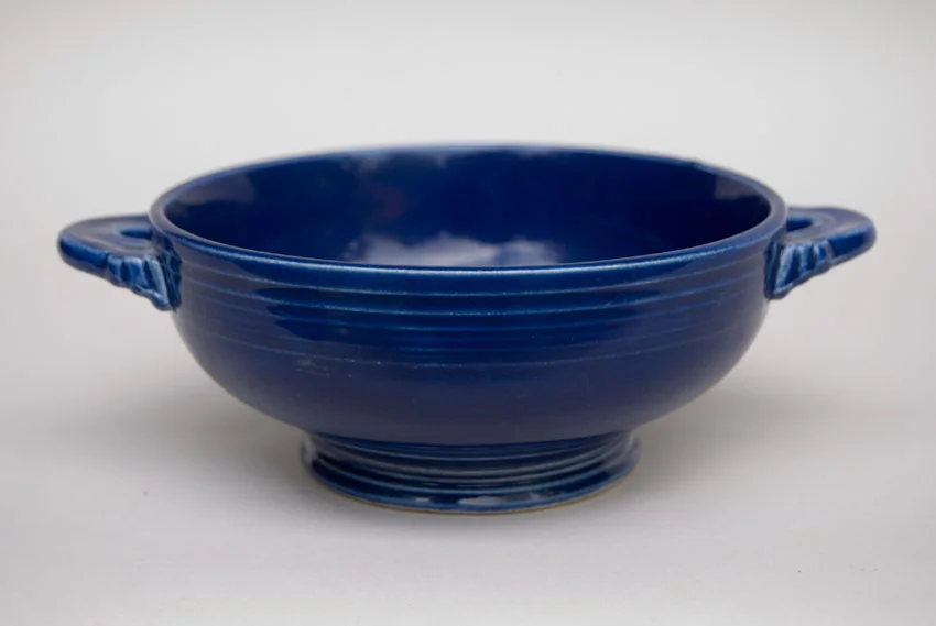 cobalt blue vintage fiestaware cream soup bowl
