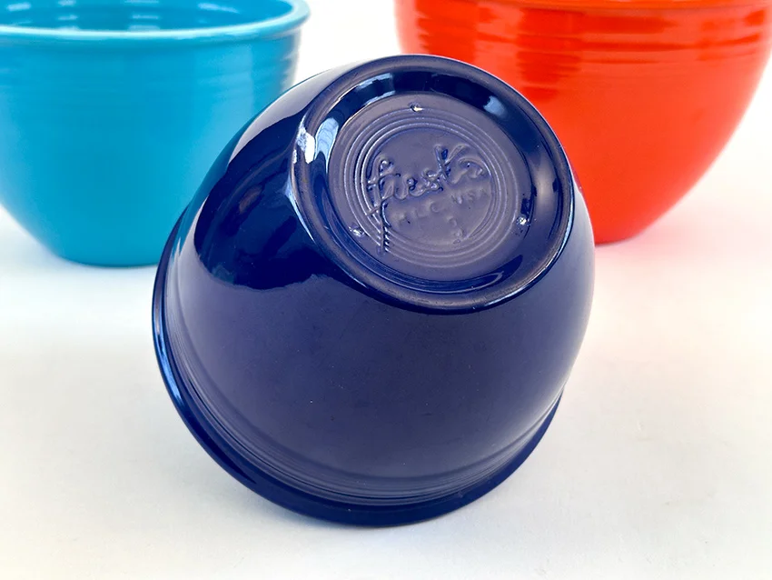 cobalt blue vintage fiesta number 3 mixing bowl for sale