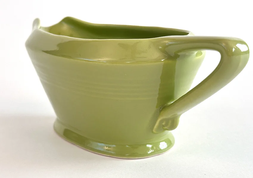 1950s Chartreuse Harlequin sauce boat vintage Homer Laughlin Woolworths 1940s 1950s tableware